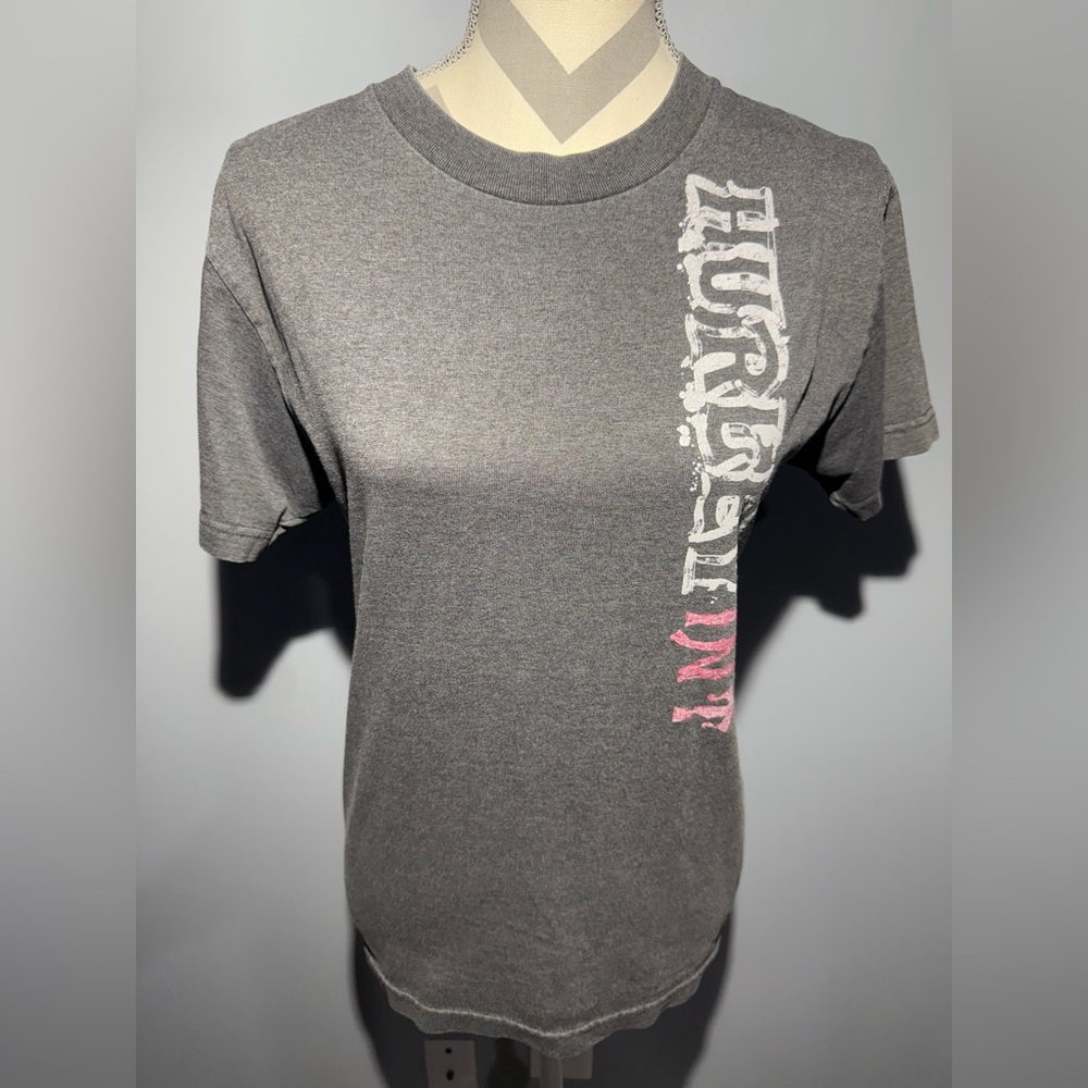 Hurley Gray and Pink Short Sleeve Tee
